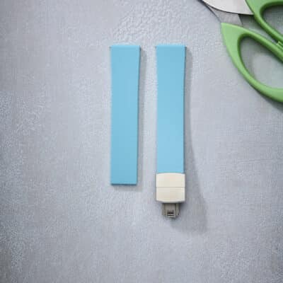 rubber blue jean rousseau material watch strap