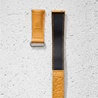 jean rousseau strap velcro alligator orange