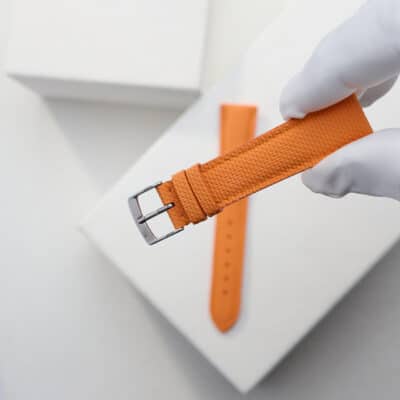 100% Non-Leather Watch strapRubberOrange