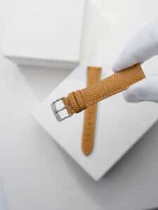 Luxury watch strap - nutmeg embossed leather