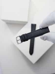 Luxury watch strap - black embossed leather