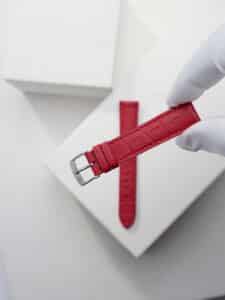 Luxury watch strap - carmine red matte alligator