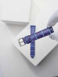 Luxury watch strap – genuine alligator purple